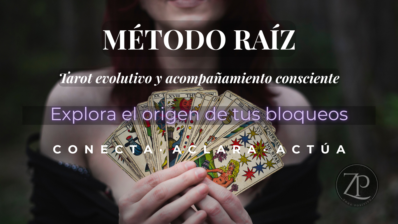 Tarot evolutivo con Método Raíz y acompañamiento consciente para explorar el origen de los bloqueos personales