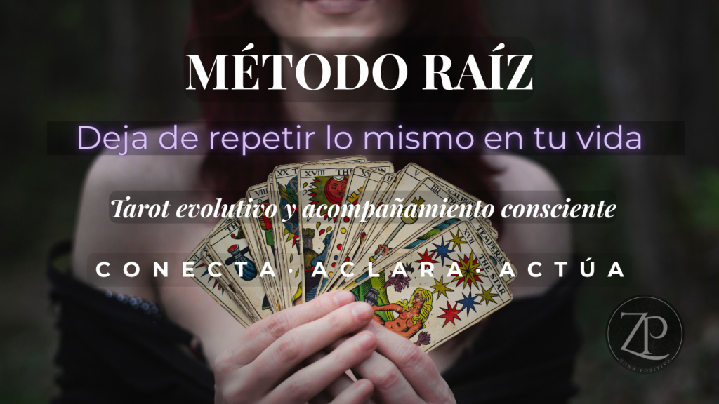 Tarot evolutivo con Método Raíz y acompañamiento consciente para explorar el origen de los bloqueos personales